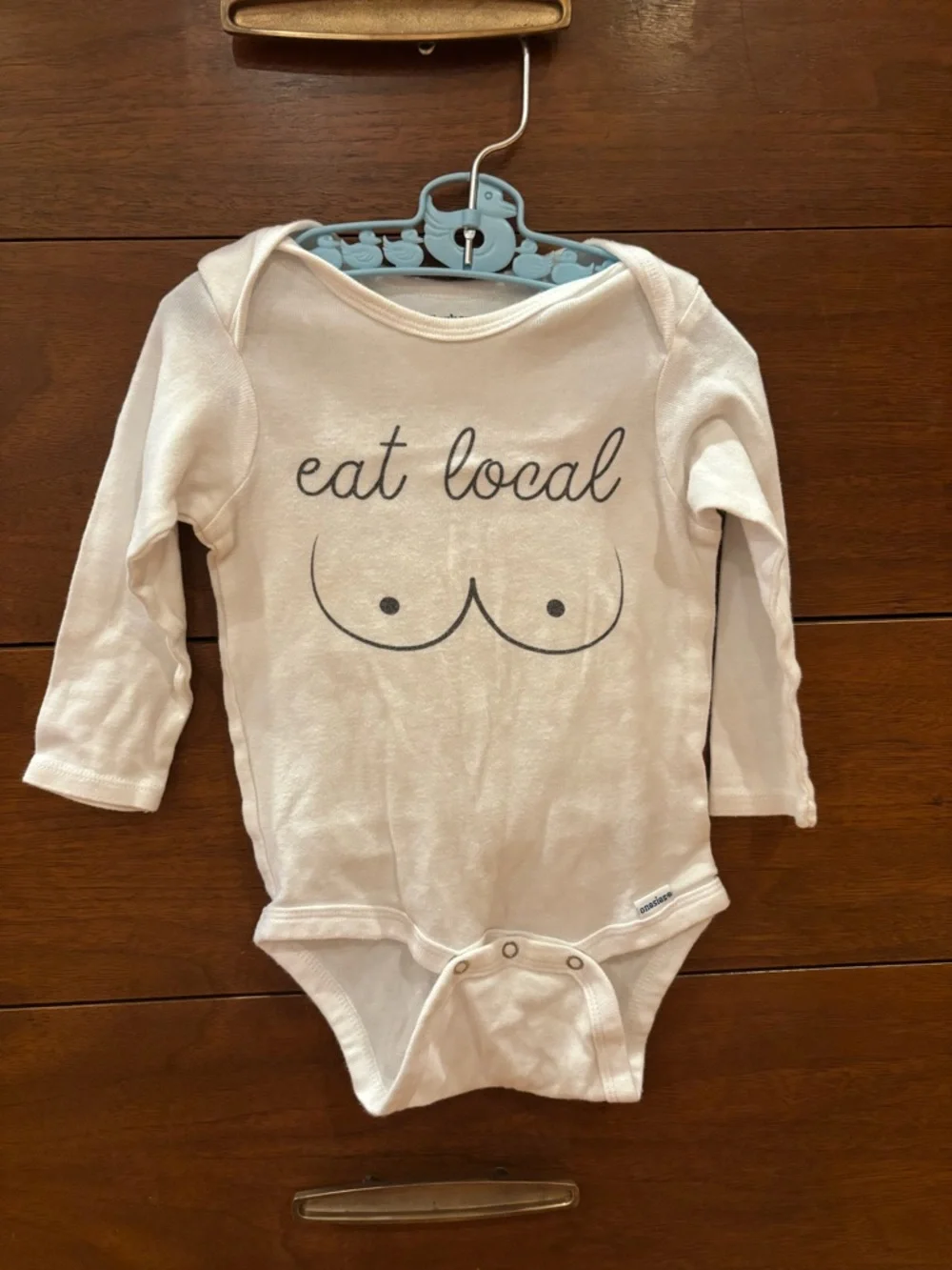Gerber Funny Baby Onesie “Eat Local” Graphic Bodysuit 12-18M